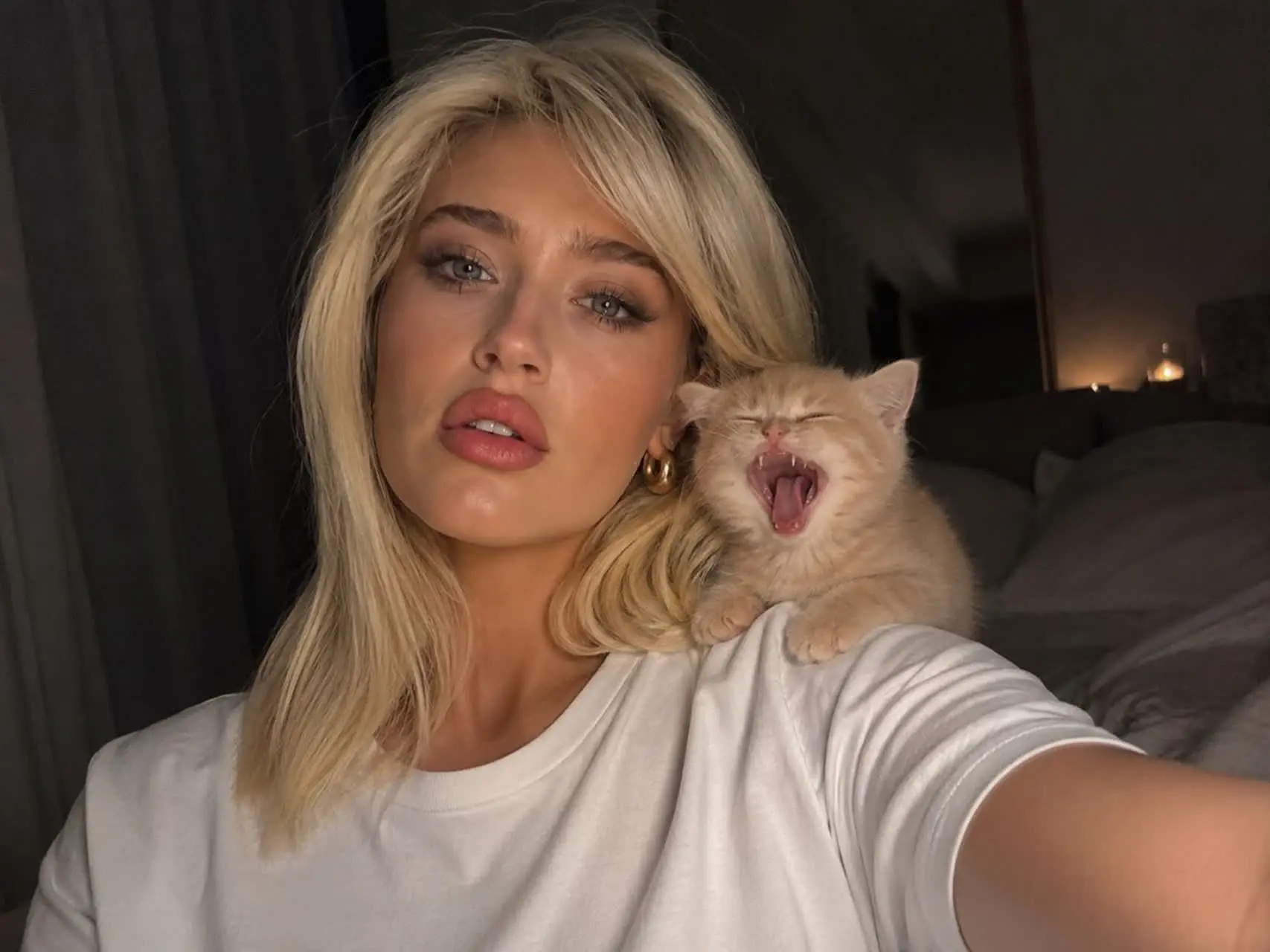 Night Selfie & Kitten Yawn